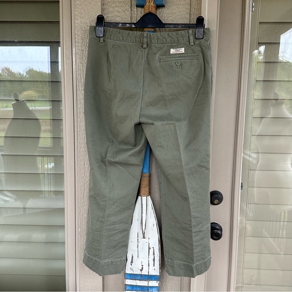 POLO Ralph Lauren Ladies All Cotton Olive Flat Front Chinos - Size 6 - Picture 8 of 12